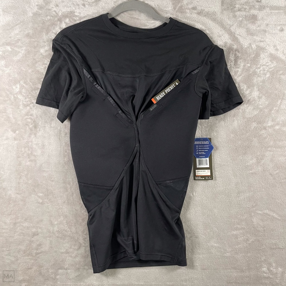 NEW 5.11 Tactical Men's CAMS Short Sleeve Baselayer Tactical‎ M Black